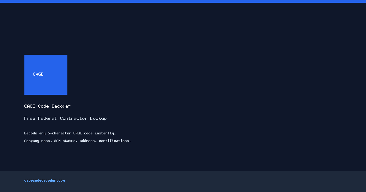CAGE Code Decoder — Look Up Any US Government Vendor Code